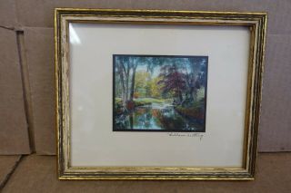 Vintage Wallace Nutting Hand Colored/signed Photo - Enticing Waters - Framed