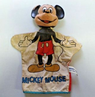 Vintage Walt Disney Mickey Mouse Hand Puppet C1960 