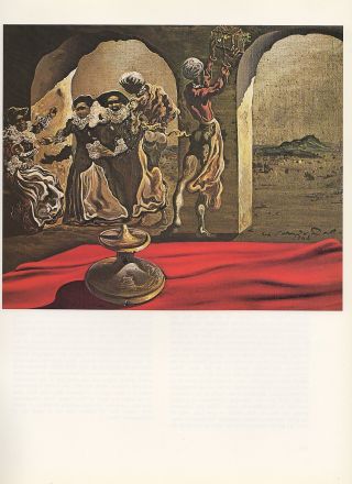 1976 Vintage Salvador Dali " Invisible Bust Of Voltaire " Color Print Lithograph