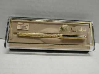 Vintage Colibri Of London Pen Gold Plated Barleycorn In Case Leaflet Refills
