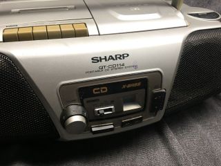 Sharp QT - CD111 Portable Cd Stereo System With cassette deck,  Vintage, 3
