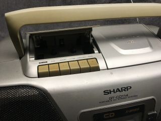 Sharp QT - CD111 Portable Cd Stereo System With cassette deck,  Vintage, 4
