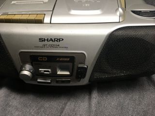 Sharp QT - CD111 Portable Cd Stereo System With cassette deck,  Vintage, 5