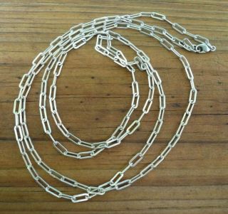 Vintage 925 Sterling Silver Oval Cable Link Chain Necklace 30.  5 " Long