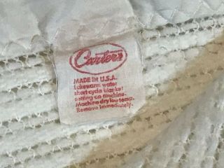 Vintage White Acrylic Blanket W White Satin Binding 32 x 45 Carters USA 27 2