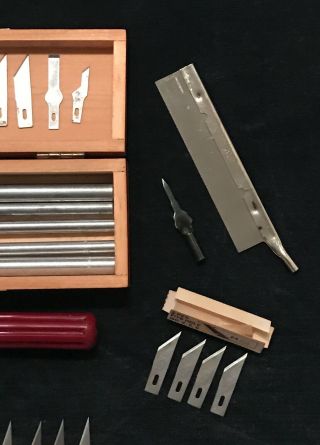 ViNTAGE X - ACTO Knife Set with Box,  6 Knifes,  Razor Saw & 35,  Blades 4