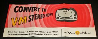 Vintage Vm Voice Of Music Stereo Record Player Changer Dealer Poster