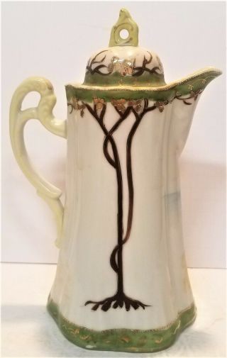 Vintage Japanese Nippon Hand Painted Choclate Coffee Tea Pot 2