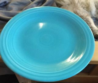 Set Of 5 Vintage Homer Laughlin Fiestaware Dinner Plates Blue 2green Orange