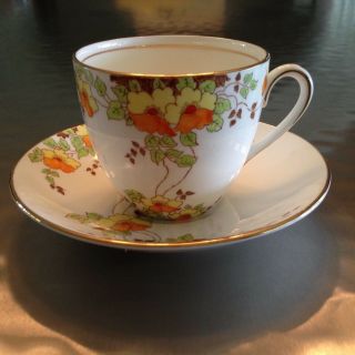 Vintage Adderley Hand Painted Teacup And Saucer 4724