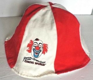 Ringling Brothers Barnum & Bailey Circus World Clown Face Vintage Beanie Hat Cap