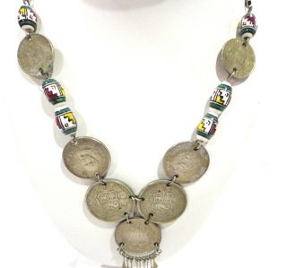 Vintage Peruvian Silver Coin Necklace