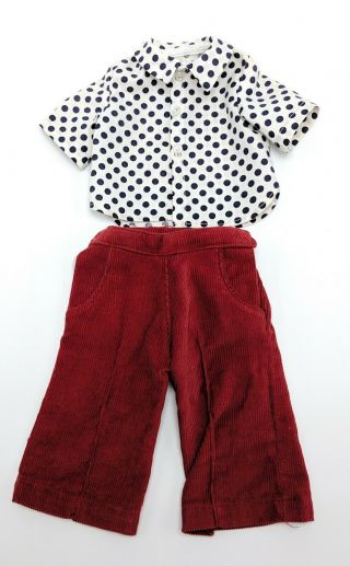 Vintage 1950s Terri Lee Top And Corduroy Pants Shirt Doll Clothes