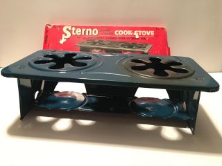Vintage Sterno Double Service Cook Stove No.  46,  Pre - Owned,  Blue