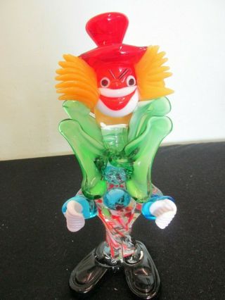 Collectable Delightfully Kitsch Vintage Murano Style 9 " Italian Glass Clown