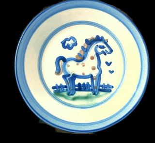 Ma Hadley Luncheon Plate Horse Country Scene Stoneware Vintage Hand Painted Pony