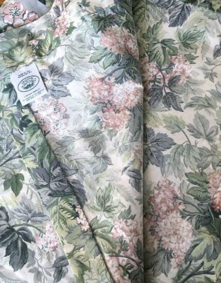 Vintage Laura Ashley Ashbourne Floral Shower Curtain With Attached Valance VGUC 3