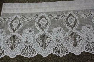 Vintage Shabby Cottage Chic White Lace Curtain Valance Set 4 57 X 15 B14