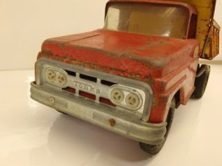 Vintage 1962 - 64 Tonka Ford Dump Truck Pressed Steel Toy Trucks Red / Yellow 3