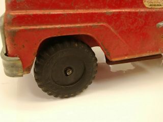 Vintage 1962 - 64 Tonka Ford Dump Truck Pressed Steel Toy Trucks Red / Yellow 5