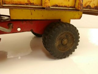 Vintage 1962 - 64 Tonka Ford Dump Truck Pressed Steel Toy Trucks Red / Yellow 6