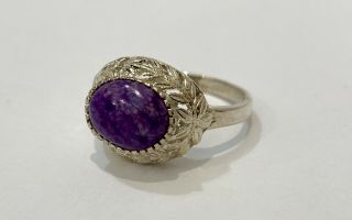 Stunning Vintage Sterling Silver 925 Ring With Purple Stone Size 6