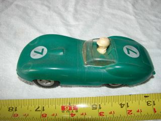 Vintage Marx Mar Race Car Track Slot Car Green Lister Jaguar 1:32 Scale & Driver