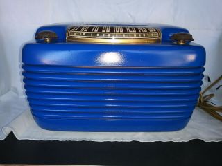 Vintage Philco Model 46 - 420 " Hippo " Tube Radio Stunning Blue