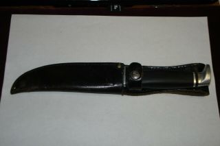 Vintage Case Xx Usa 216 - 5 Black Handle Fixed Blade Knife And Sheath