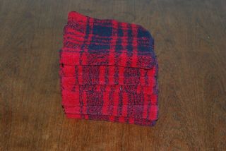 Set of 6 Ralph Lauren Red & Black PlaidWash Cloths (washed and not) 3