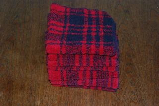 Set of 6 Ralph Lauren Red & Black PlaidWash Cloths (washed and not) 4