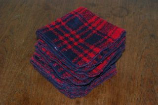 Set of 6 Ralph Lauren Red & Black PlaidWash Cloths (washed and not) 5