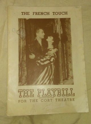 Vintage 1945 The Playbill For The Cort Theatre The French Touch