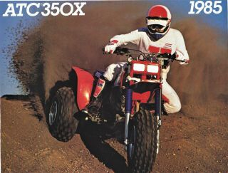 Vintage 1985 Honda Atc350x 3 - Wheeler Atv Motocross Brochure / Literature