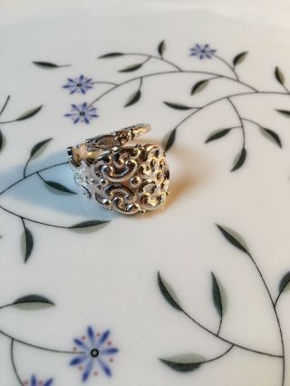Rare Gorgeous Vintage Sterling Silver Spoon Ring - Marked Klepa Arts - Size 10