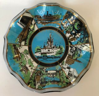 Vintage 1970s Era Walt Disney World Smoked Glass Ashtray Candy Dish Bowl