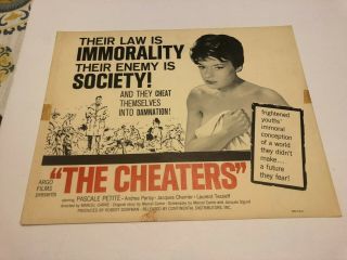 Vintage Lobby Card " The Cheaters " Pascale Petite Andrea Parisy