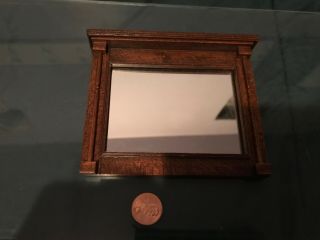 Dollhouse Mantle Mirror Well Assembled 1:12 Vtg Wood Glass Furniture
