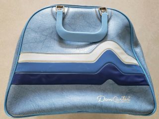 Vintage Don Carter Blue Bowling Bag One Ball Wire Rack Retro