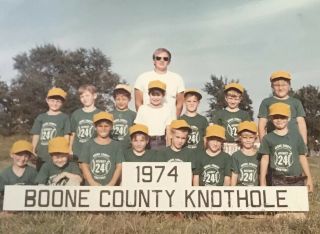 Vtg 1974 Photo Kids Boys Little League Baseball Team Coach Knothole Boone Co.  Ky