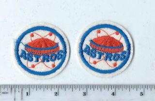 Set Of 2 Vintage 1960s 1970s Mlb Houston Astros Astrodome 2 Inch Round Patch