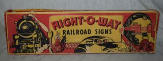Vintage Marx Right O Way Railroad Signs - O Gauge - Complete