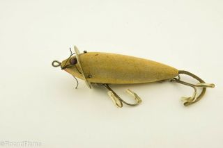 Vintage Heddon Surface Minnow Model 210 Antique Fishing Lure Grey Mouse Fc4