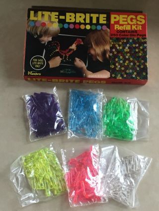 Box Vintage Lite Brite Pegs 1975 Refill Kit With Pegs For 5455