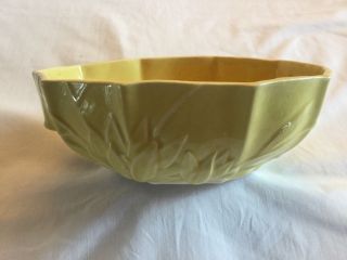 Vintage Nelson McCoy Pottery Yellow Lotus Flower Console Bowl Planter 8” 1940’s 2