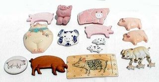 14 Vintage " Pig " Refrigerator Magnets