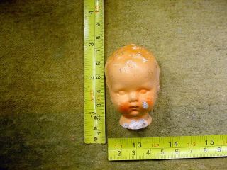 Excavated Vintage Painted Pipe Clay Doll Head For Mixed Media Altered Art 10586