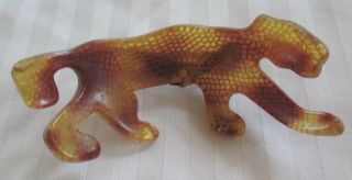 Vintage Lea Stein Paris Signed Curved Tiger Brooch/pin