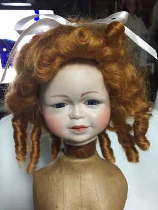Vintage Doll Mohair Wig,  Irish Model Sz 11 - 12 Chestnut Color 2