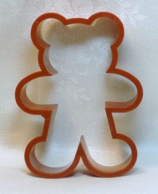 Hallmark Vintage Plastic Cookie Cutter - Teddy Bear Christmas Child Toy Picnic